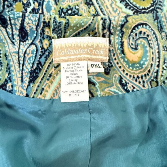Coldwater Creek Peacock Paisley Jacket Womens Plus Size PXL Open Front Lined - Picture 7 of 14